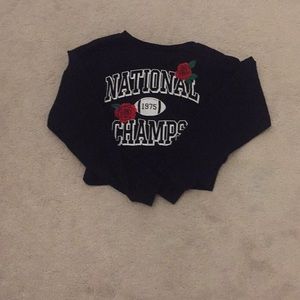 Blank national champs garage crop sweater